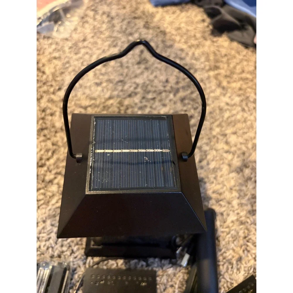 2 Pack Solar Outdoor Lanterns Hummingbird Sunflower Garden Pathway Lights Black